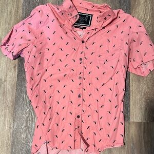 Pink Casual Button Down Shirt